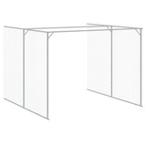 Dog House with Run Light Grey 214x1069x181 cm Galvanised Steel - Close-Up Angle
