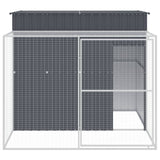 Dog House with Run Anthracite 214x253x181 cm Galvanised Steel - Side View