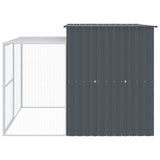 Dog House with Run Anthracite 214x253x181 cm Galvanised Steel