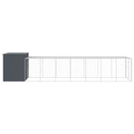 Dog House with Run Anthracite 214x865x181 cm Galvanised Steel