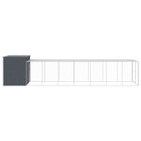 Dog House with Run Anthracite 214x865x181 cm Galvanised Steel - Top-Down View