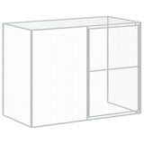 Dog House with Run Anthracite 214x865x181 cm Galvanised Steel - Low Angle