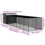 Dog House with Run Anthracite 214x865x181 cm Galvanised Steel - Extra Image