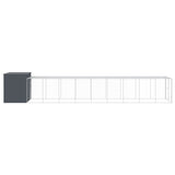 Dog House with Run Anthracite 214x1069x181 cm Galvanised Steel