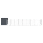 Dog House with Run Anthracite 214x1069x181 cm Galvanised Steel
