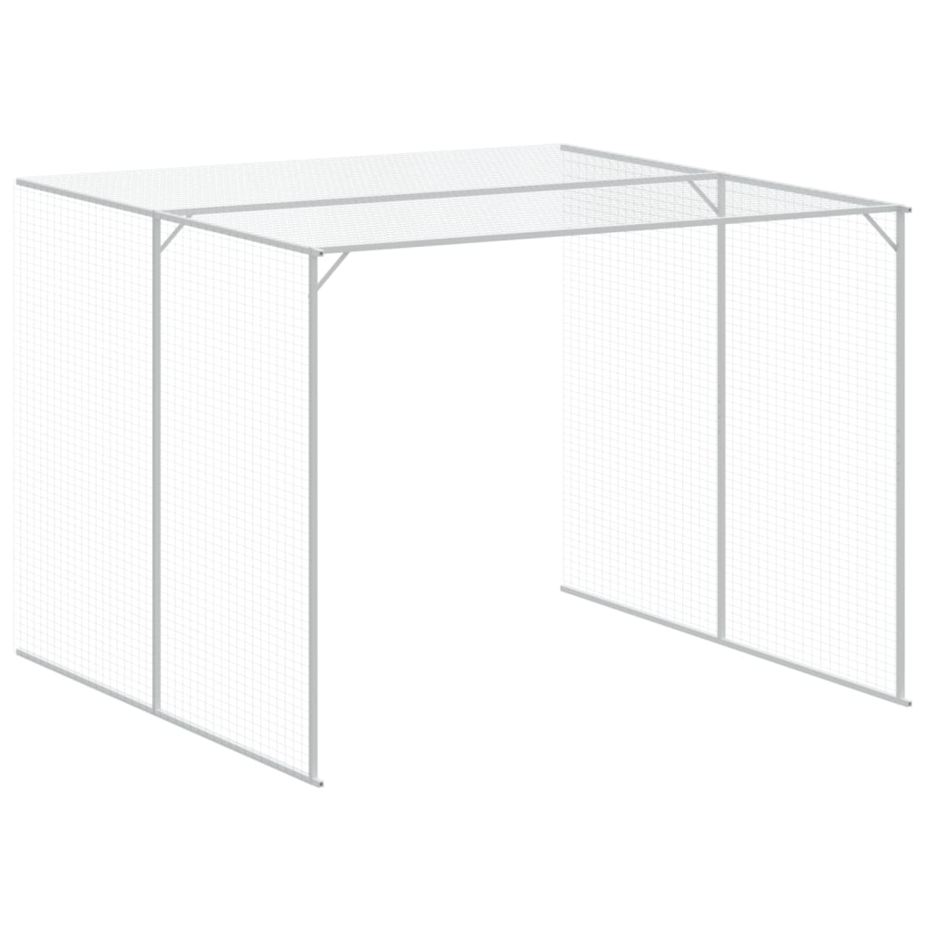 Dog House with Run Anthracite 214x1069x181 cm Galvanised Steel