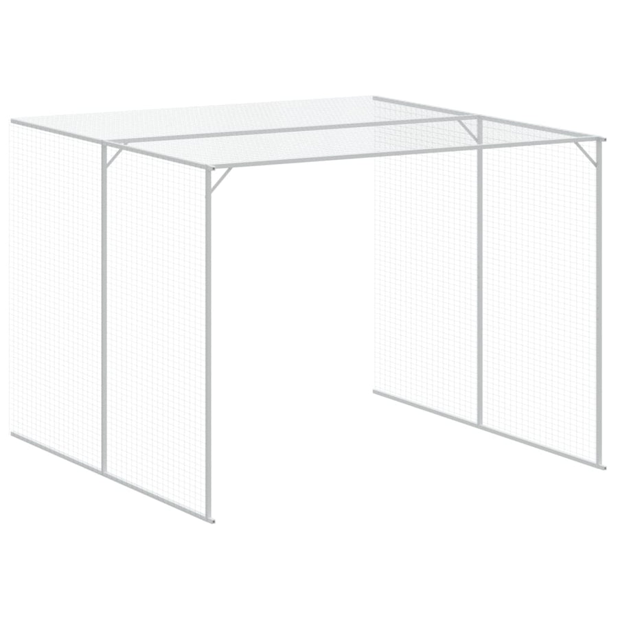 Dog House with Run Anthracite 214x1069x181 cm Galvanised Steel