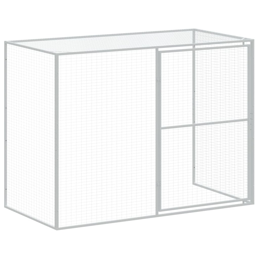 Dog House with Run Anthracite 214x1069x181 cm Galvanised Steel