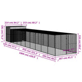 Dog House with Run Anthracite 214x1069x181 cm Galvanised Steel