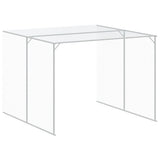 Dog House with Run Light Grey 214x457x181 cm Galvanised Steel - Close-Up Angle