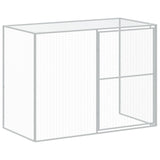 Dog House with Run Light Grey 214x457x181 cm Galvanised Steel - Low Angle