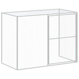 Dog House with Run Light Grey 214x865x181 cm Galvanised Steel - Low Angle