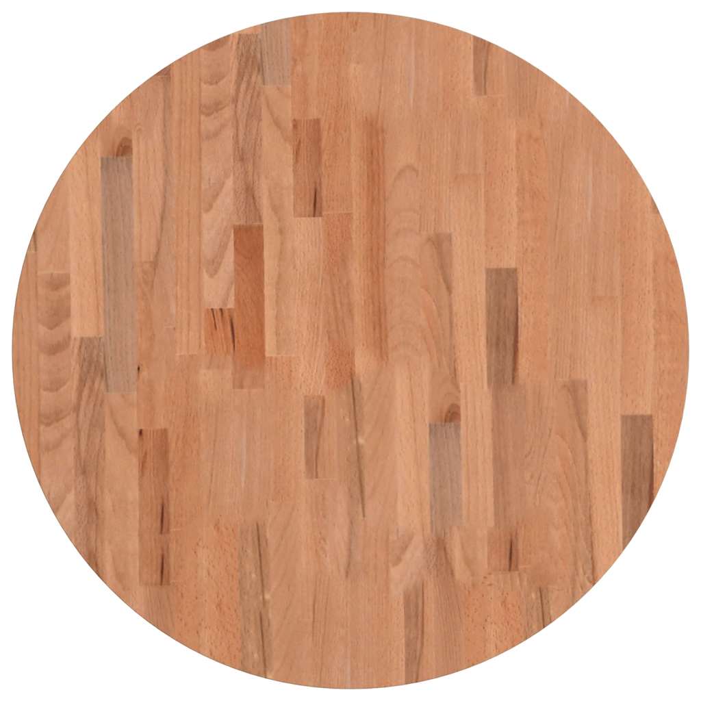 Table Top ?0x2.5 cm Round Solid Wood Beech