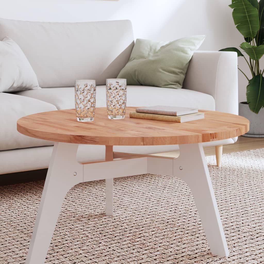 Table Top ?0x2.5 cm Round Solid Wood Beech