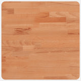 Table Top 40x40x2.5 cm Square Solid Wood Beech - Front View