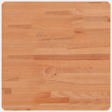 Table Top 50x50x2.5 cm Square Solid Wood Beech - Front View