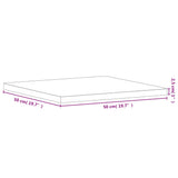 Table Top 50x50x2.5 cm Square Solid Wood Beech - Close-Up Angle