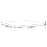 Table Top 60x60x2.5 cm Square Solid Wood Beech - Close-Up Angle