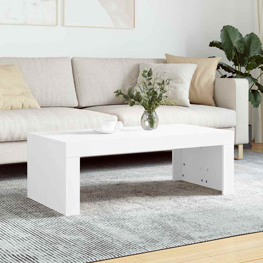 Coffee Table White 102x50x36 cm Engineered Wood