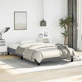 Bed Frame without Mattress Dark Grey King Single Velvet - Side View