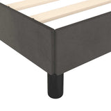 Bed Frame without Mattress Dark Grey King Single Velvet - Low Angle