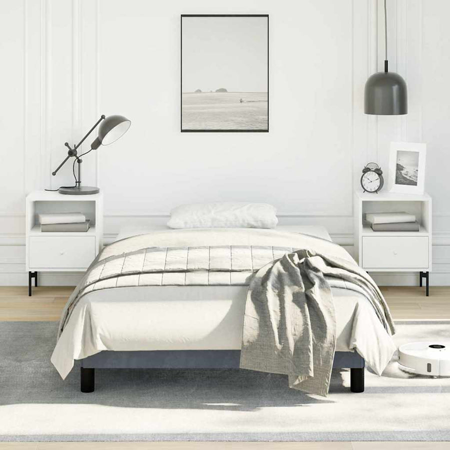 Bed Frame without Mattress Dark Grey King Single Velvet