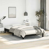 Bed Frame without Mattress Black King Single Size Velvet - Side View