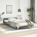 Bed Frame without Mattress Dark Grey King Single Size Fabric - Side View