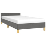 Bed Frame without Mattress Dark Grey King Single Size Fabric - Top-Down View