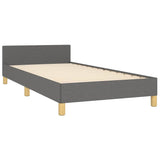 Bed Frame without Mattress Dark Grey King Single Size Fabric - 45-Degree Angle