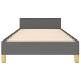 Bed Frame without Mattress Dark Grey King Single Size Fabric - Rear View