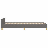 Bed Frame without Mattress Dark Grey King Single Size Fabric - Close-Up Angle