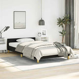 Bed Frame without Mattress Black King Single Size Fabric - Side View