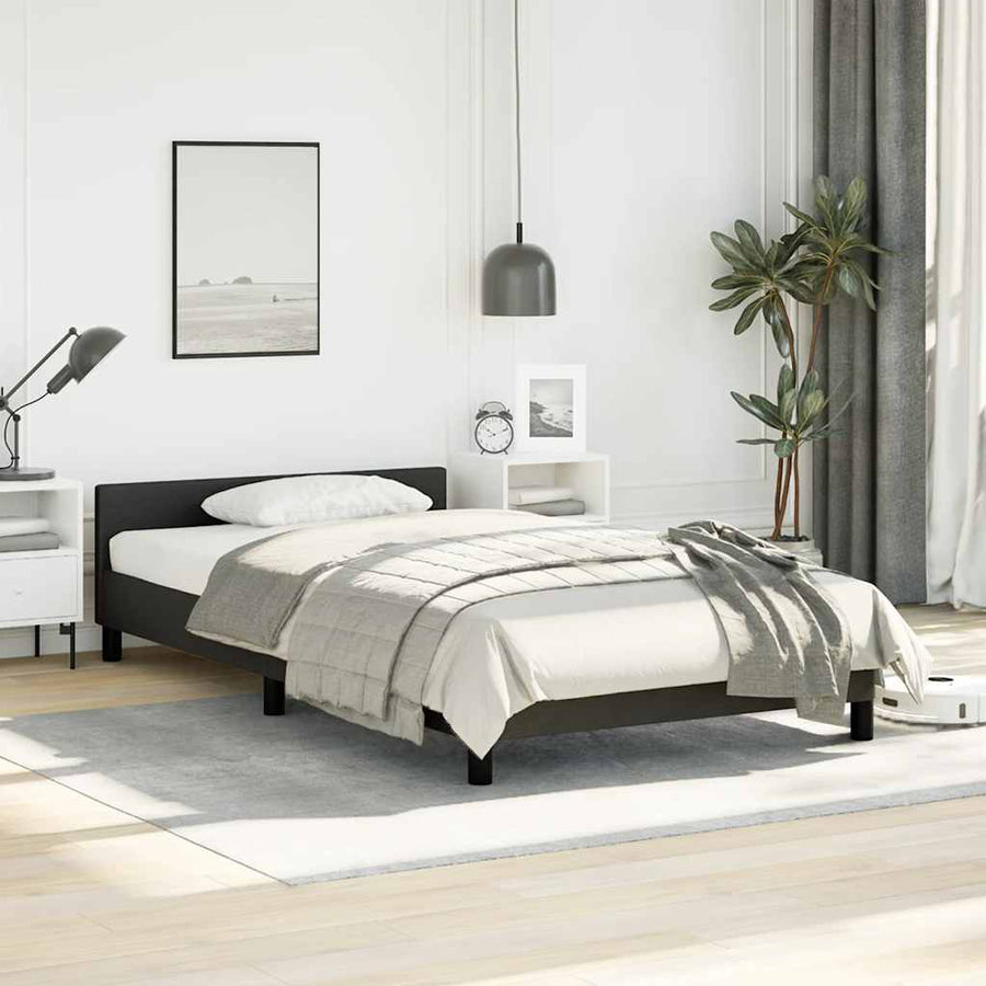Bed Frame without Mattress Black King Single Size Faux Leather