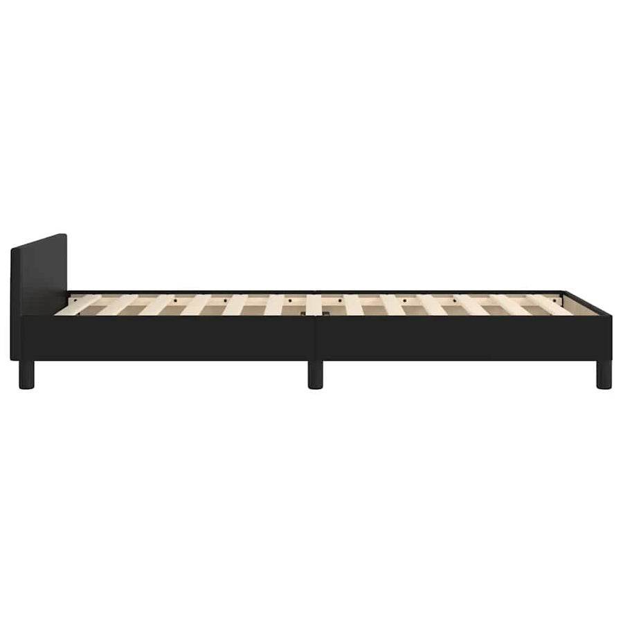Bed Frame without Mattress Black King Single Size Faux Leather