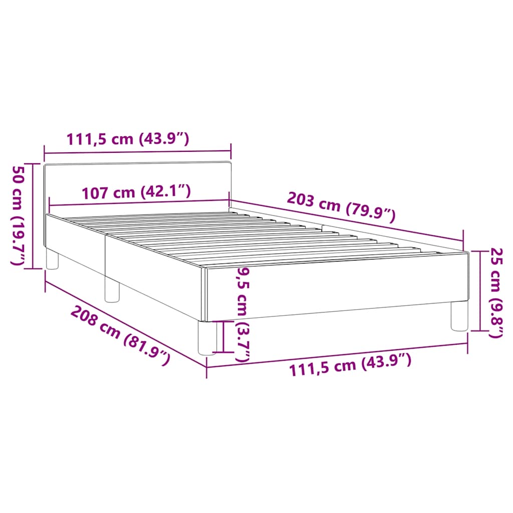 Bed Frame without Mattress Black King Single Size Faux Leather