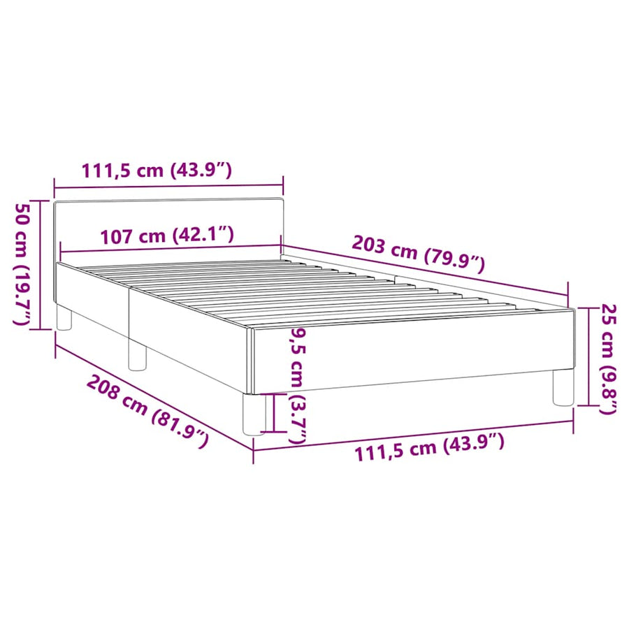 Bed Frame without Mattress Black King Single Size Faux Leather