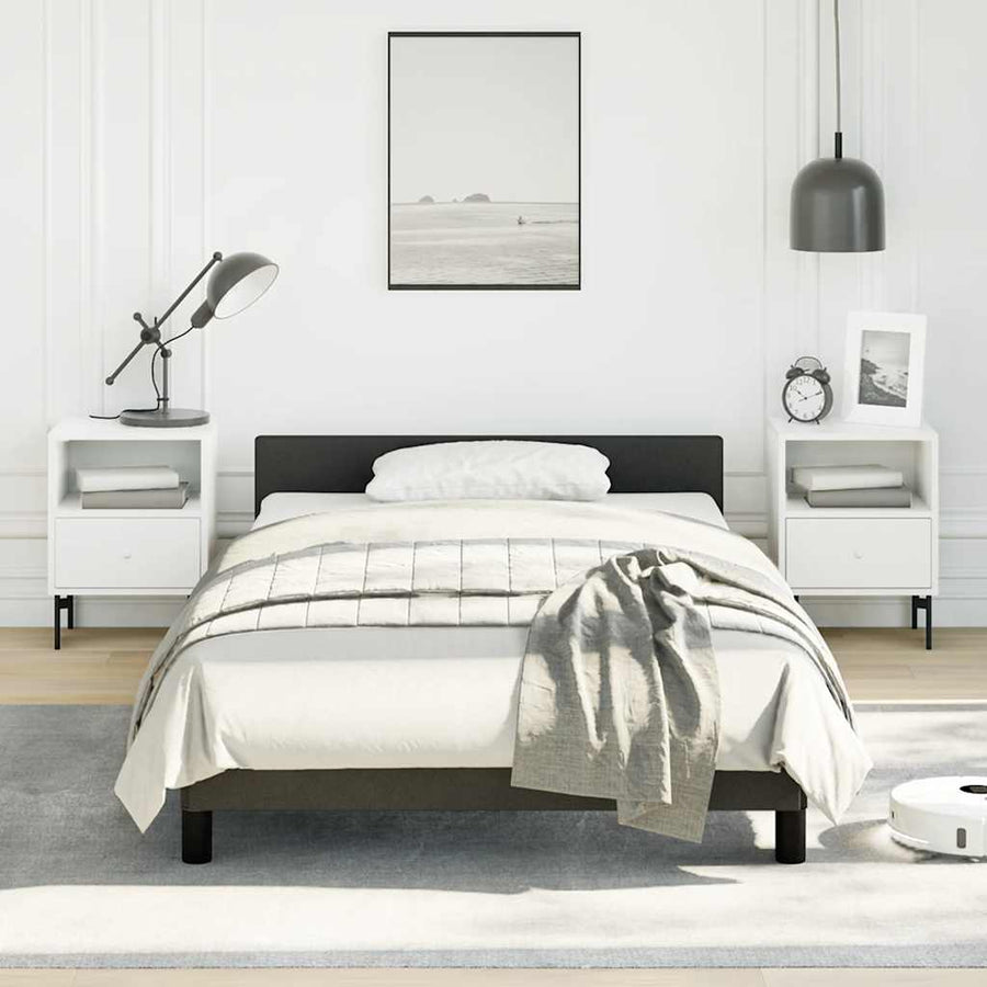 Bed Frame without Mattress Black King Single Size Faux Leather