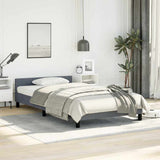 Bed Frame without Mattress Dark Grey King Single Size Velvet - Side View