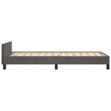 Bed Frame without Mattress Dark Grey King Single Size Velvet - Close-Up Angle