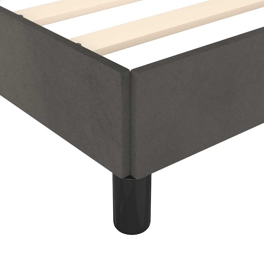 Bed Frame without Mattress Dark Grey King Single Size Velvet