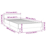 Bed Frame without Mattress Dark Grey King Single Size Velvet - Extra Image