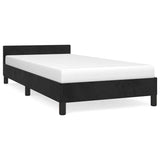 Bed Frame without Mattress Black King Single Size Velvet - Front View