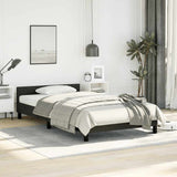 Bed Frame without Mattress Black King Single Size Velvet - Side View