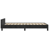 Bed Frame without Mattress Black King Single Size Velvet - Close-Up Angle