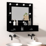 Mirror Cabinet with LED Black 60x31.5x62 cm - Side View