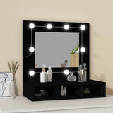Mirror Cabinet with LED Black 60x31.5x62 cm - Top-Down View