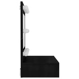 Mirror Cabinet with LED Black 60x31.5x62 cm - Low Angle