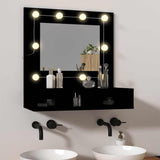 Mirror Cabinet with LED Black 60x31.5x62 cm