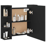 Mirror Cabinet with LED Black 70x16.5x60 cm - Close-Up Angle